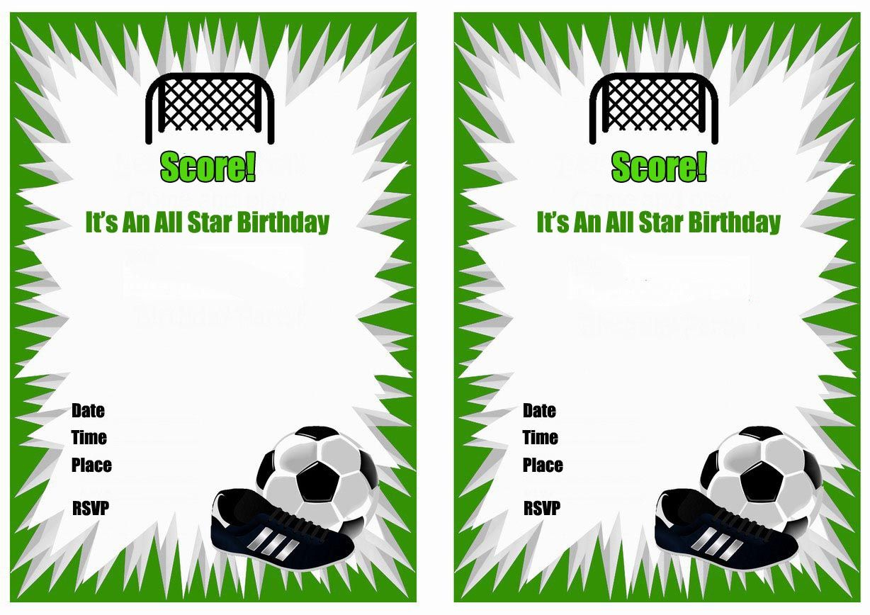 Free Printable Soccer Birthday Party Invitations Soccer 