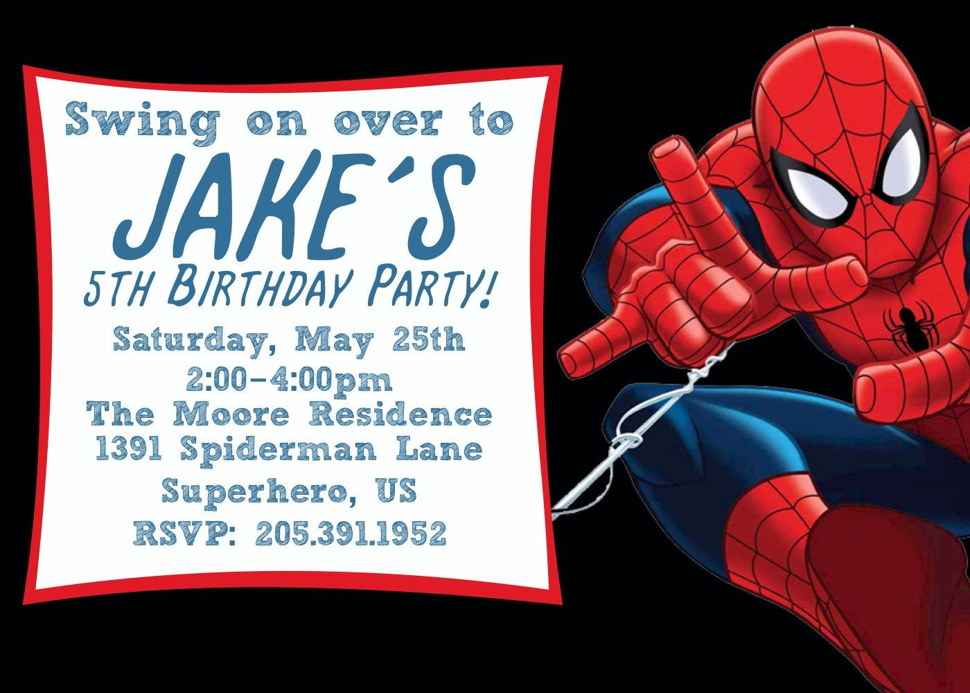 Free Printable Spiderman Birthday Invitation Templates 