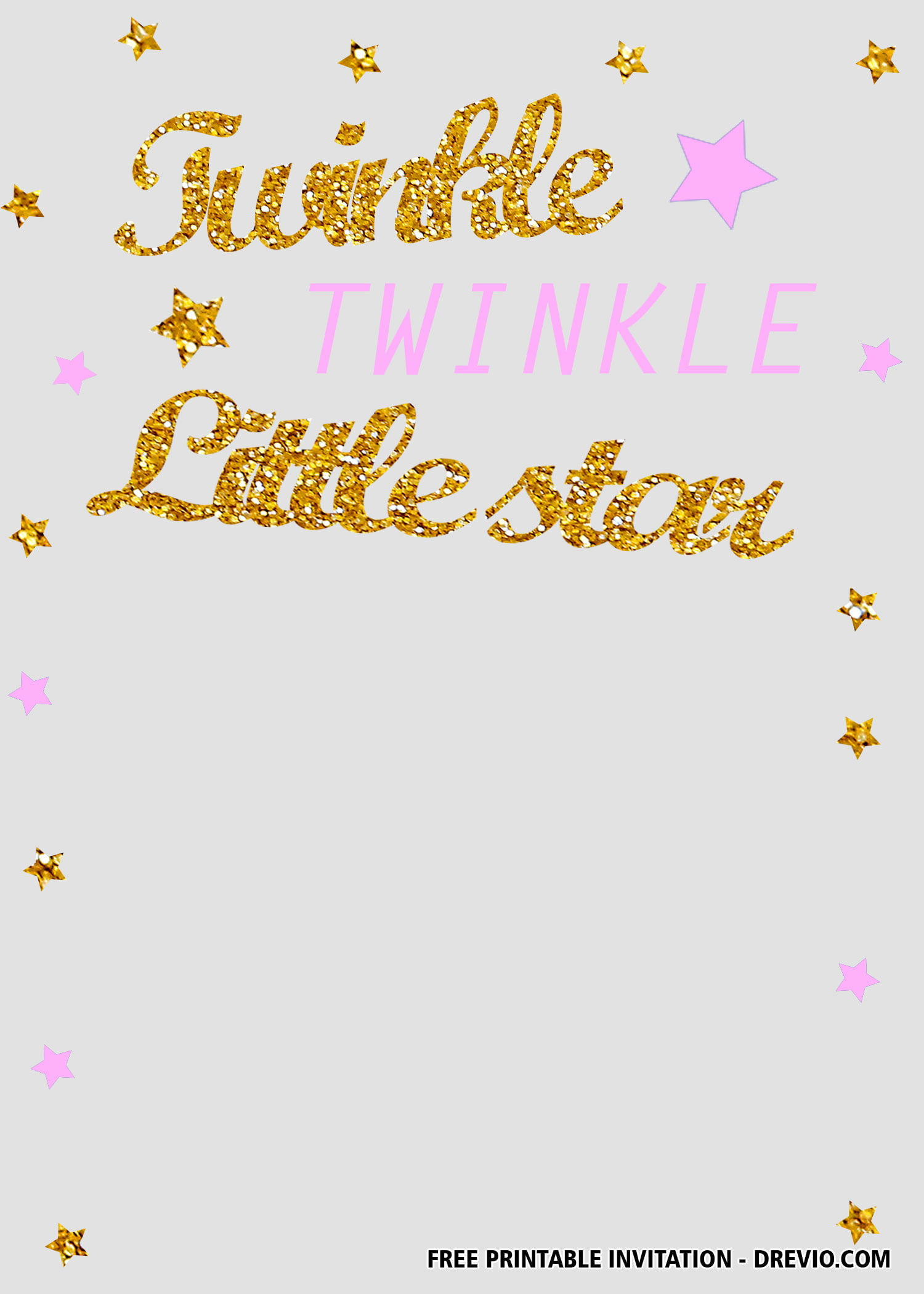 FREE Twinkle Twinkle Little Star Invitation Templates DREVIO