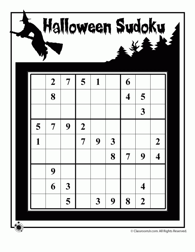 Halloween Sudoku Puzzle 2 Woo Jr Kids Activities