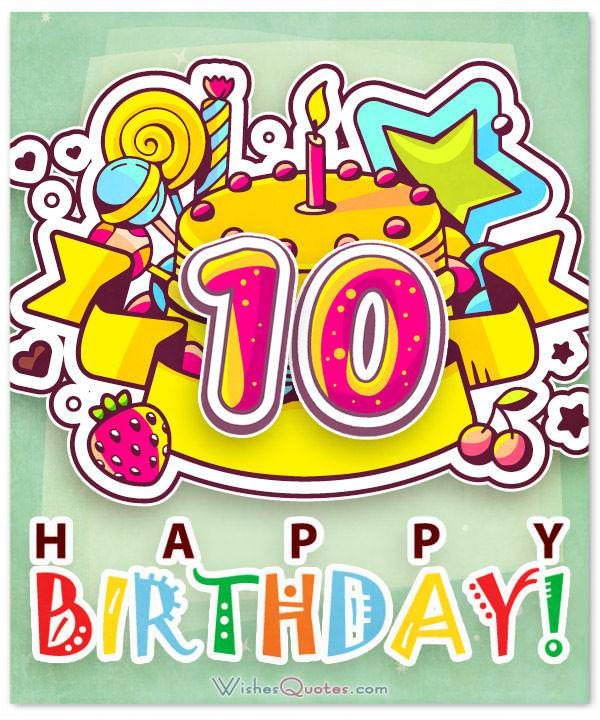 Happy 10th Birthday Printable Card