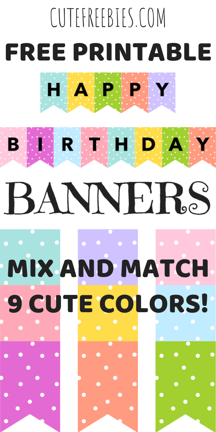 Happy Birthday Banners Buntings Free Printable Cute 