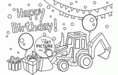 Happy Birthday Card For Boys Coloring Page For Kids