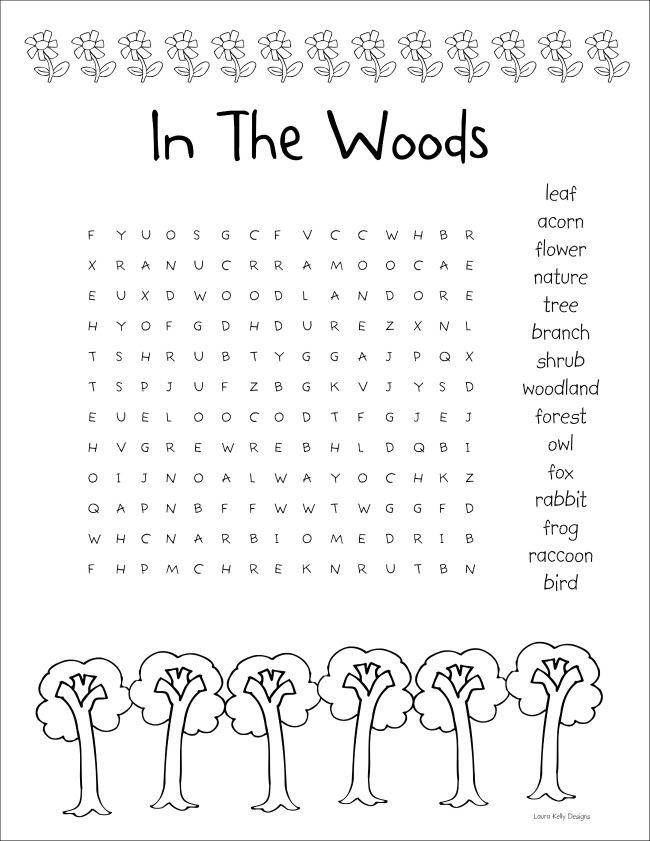 In The Woods Word Search Puzzle Best Part Of Me 