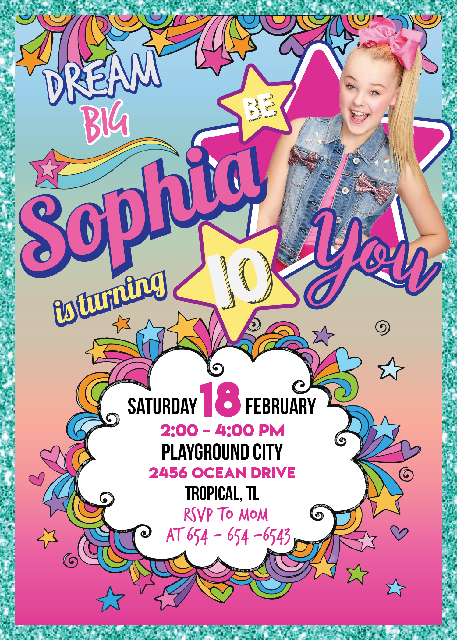 Jojo Siwa Birthday Party Jojo Siwa Invitation Printable