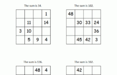 Magic Square Worksheets