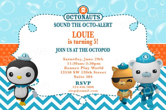 Octonauts Birthday Invitation DIY Digital By Modpoddesigns