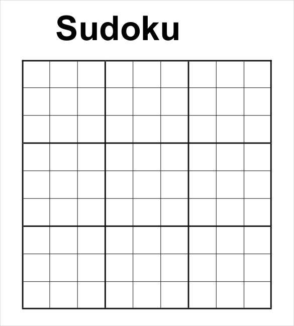 Prinable Sudoku Templates 15 Free Word PDF Documents