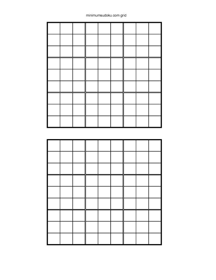 Printable Blank Sudoku Grids 4 per Page Sudoku Sudoku 