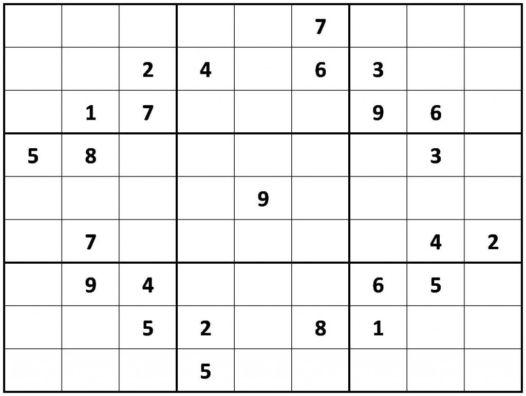 Printable Hard Sudoku Printable Difficult Sudoku 