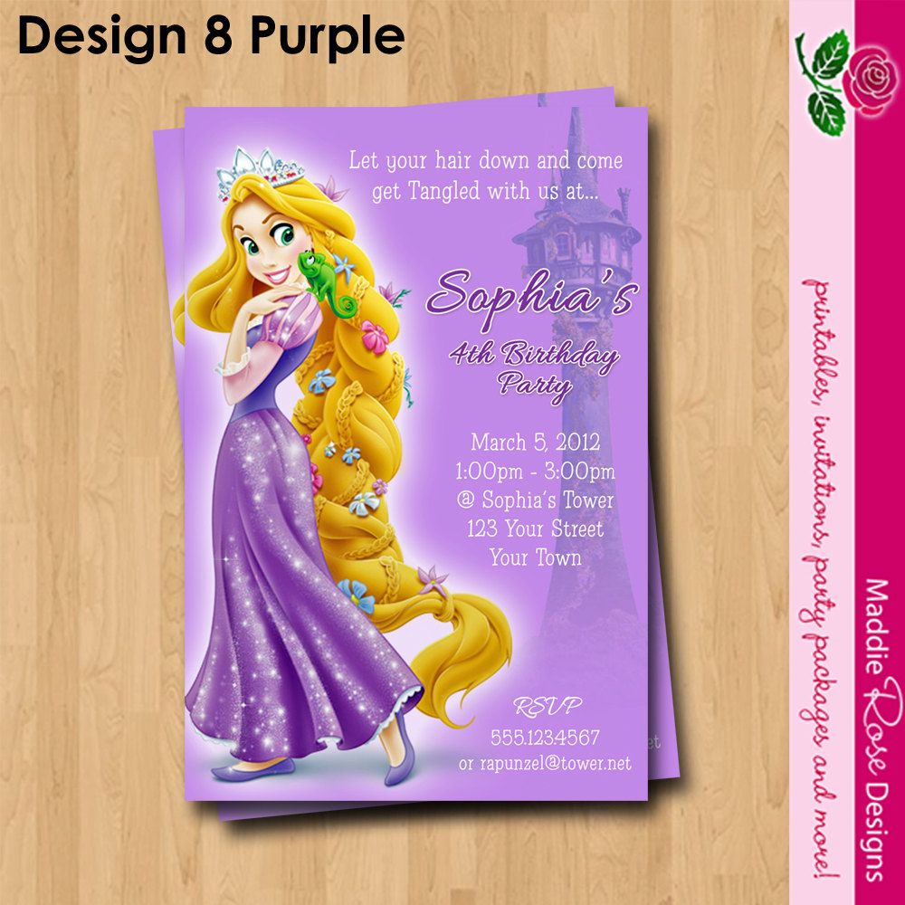 Rapunzel Tangled Invitation Printable Birthday Party You 