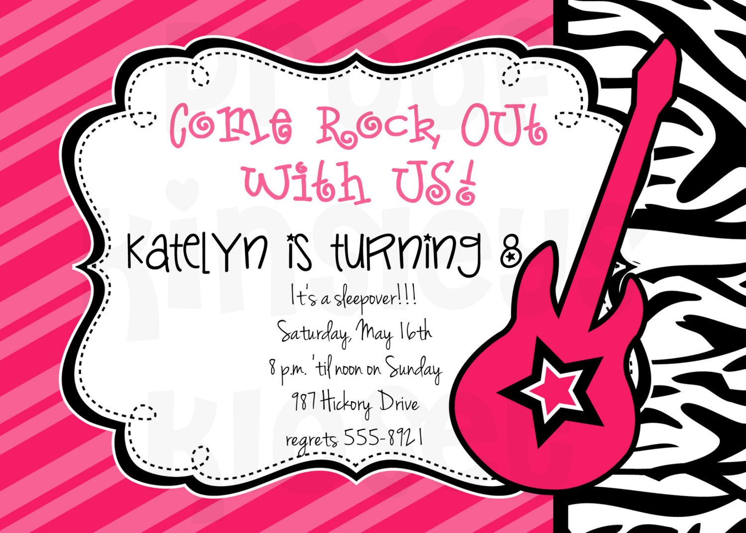 Rock Star Birthday Party Invitations DolanPedia 