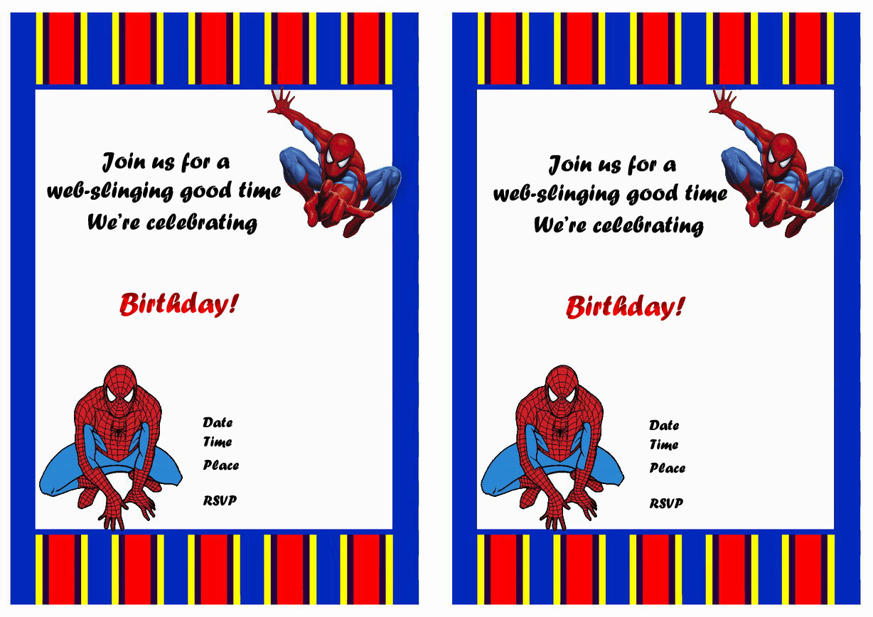 Spiderman Birthday Invitations Birthday Printable