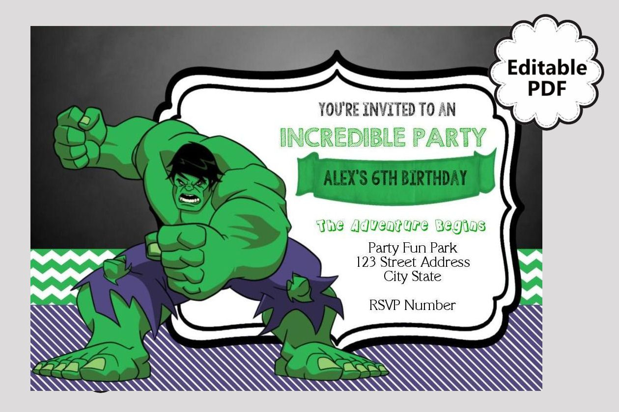 Superhero Kids Party Invites Google Search Hulk 