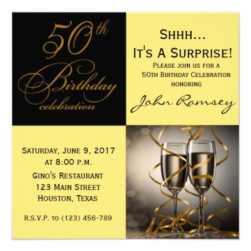 Surprise 50th Birthday Party Invitations Wording Drevio 