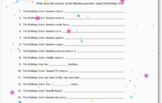 Who Knows The Birthday Girl Best Questions Printable Who