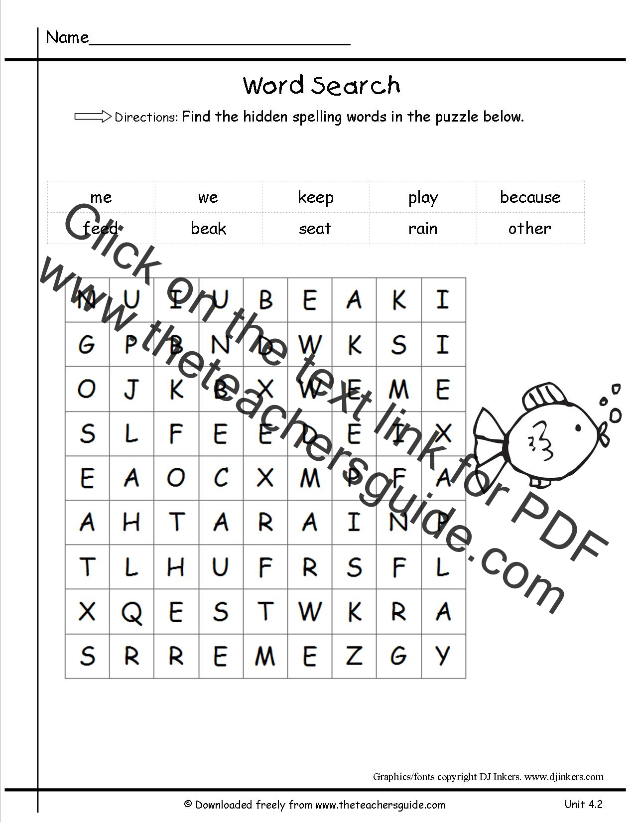 First Grade Word Search Free Printable FreePrintableTM