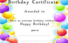 Www certificatetemplate Happy Birthday Certificate For