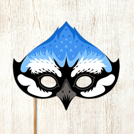 Blue Jay Bird Mask Printable Animal Masks Paper By 