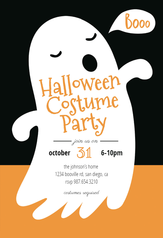 Boos Halloween Party Invitation Template Free 