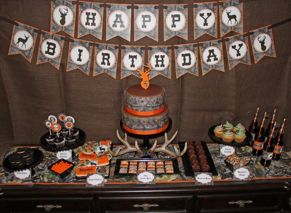 Camo Boy Hunting Banner Birthday Party By CupcakeExpress 