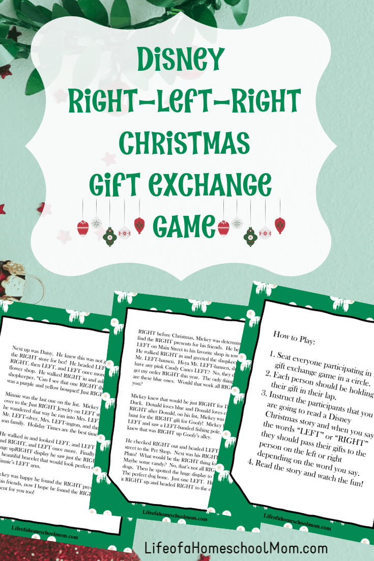 Disney Left Right Christmas Gift Exchange Game Life Of A 