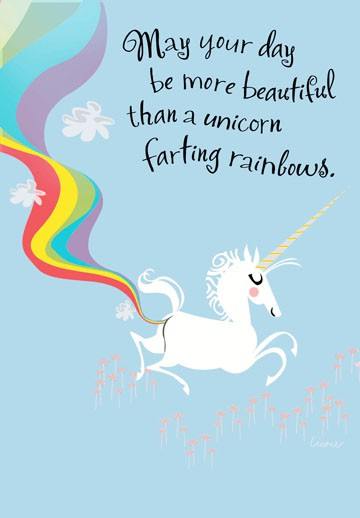 Farting Unicorn Funny Birthday Card Greeting Cards 