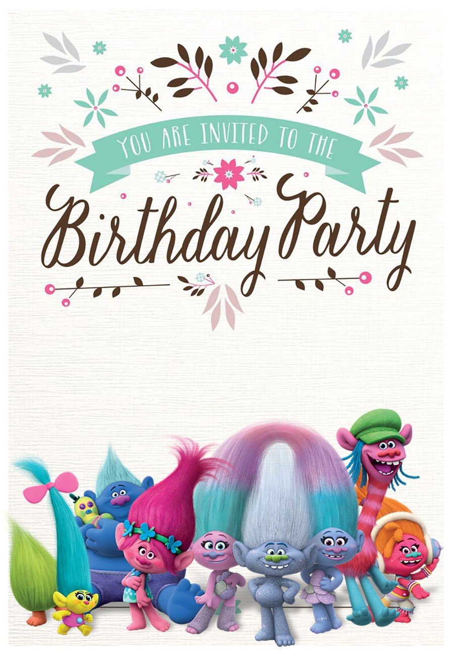 Free Printable Trolls Invitation Templates Invitations 