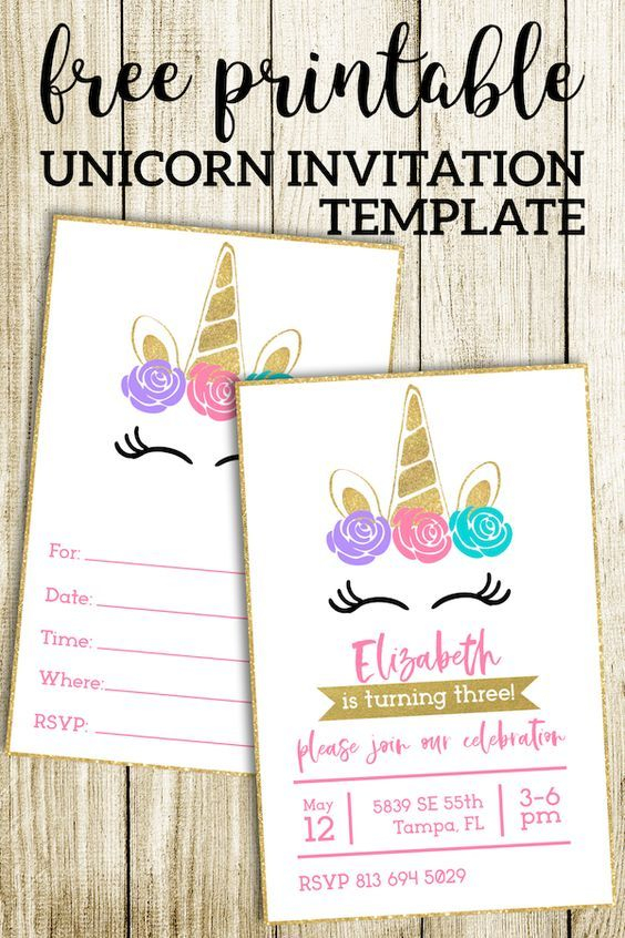 Free Printable Unicorn Invitations Template Unicorn 