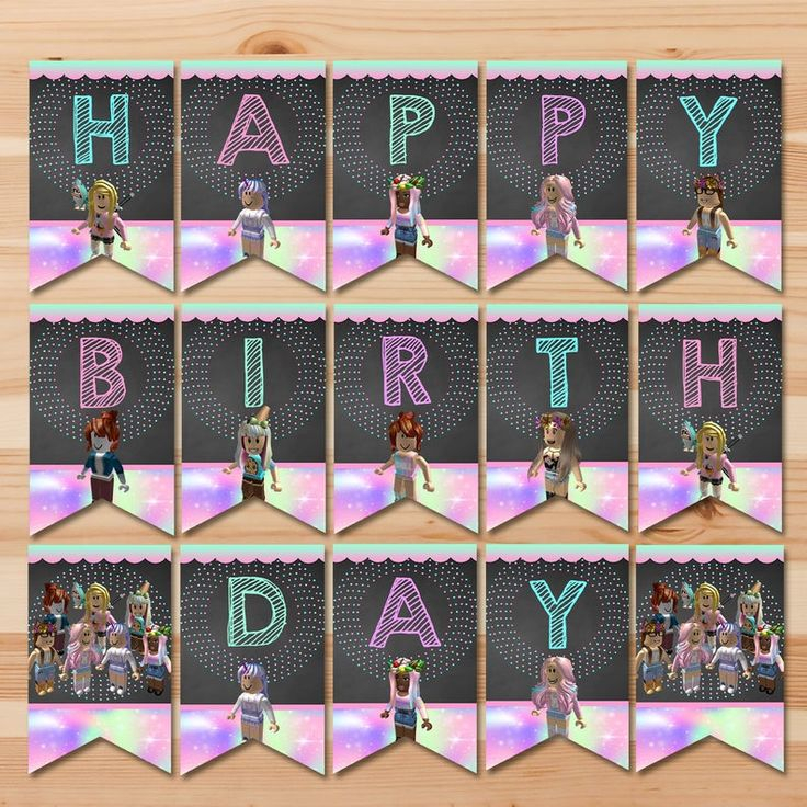 Girl Roblox Birthday Banner Pink Girl Roblox Banner 