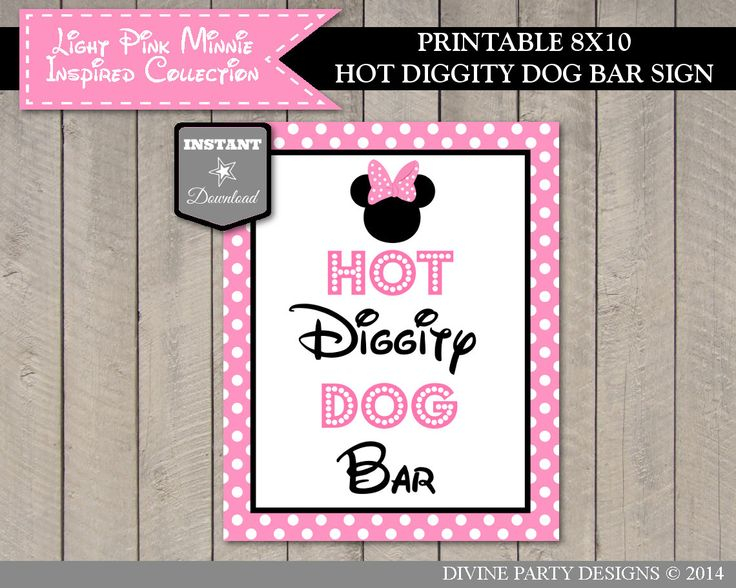 INSTANT DOWNLOAD Light Pink Mouse Printable Hot Diggity 