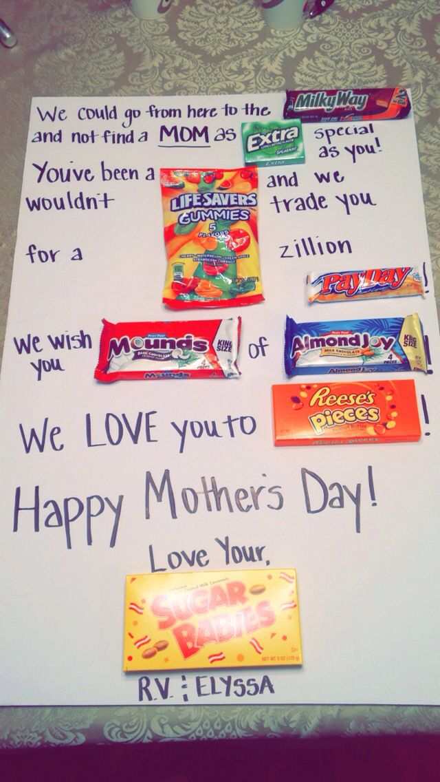 Mothers Day Candy Poster Card 2015 Homemade Birthday 