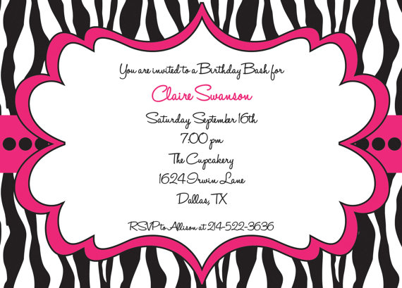 Pink And Black Birthday Invitations Dolanpedia