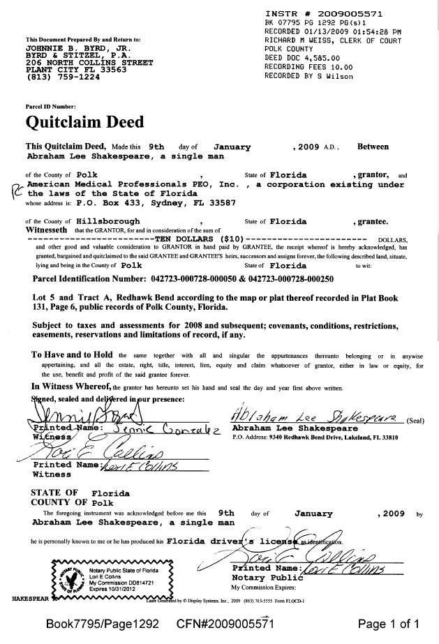 Free Printable Quit Claim Deed Arizona 3856