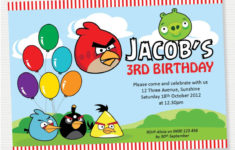 Angry Birds Birthday Invitation DIY Printable