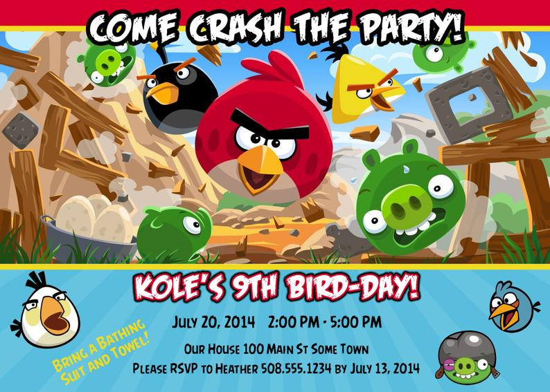 Angry Birds Birthday Invitation PRINTABLE Etsy