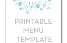 Blog Printable Menu Template Printable Menu Free Menu