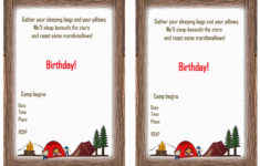 Camping Printable Birthday Invitations