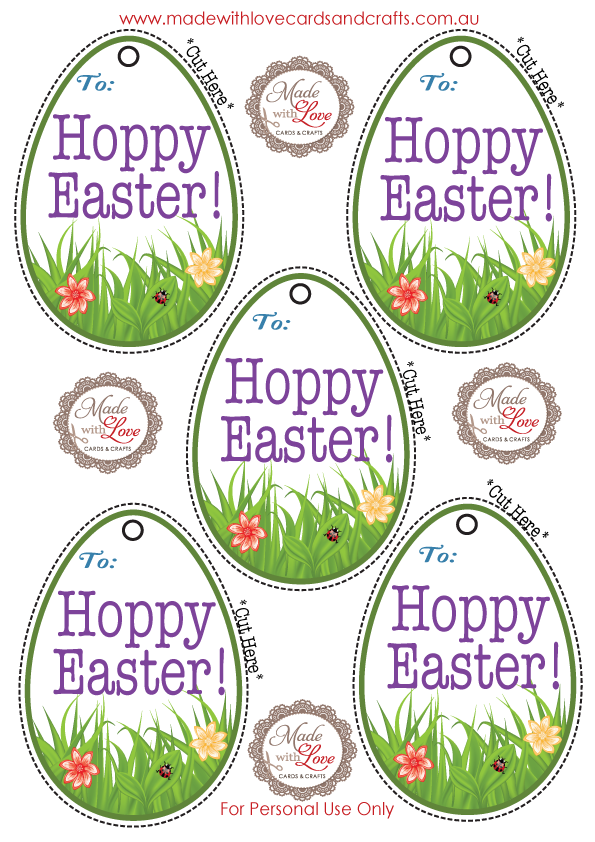 FREE EASTER GIFT TAG PRINTABLE PDF 6 Tags To A Sheet 