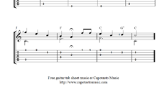 Free Guitar Tablature Sheet Music Happy Birthday To You