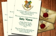 Harry Potter Birthday Party Printable Invitations 5x7 Custom