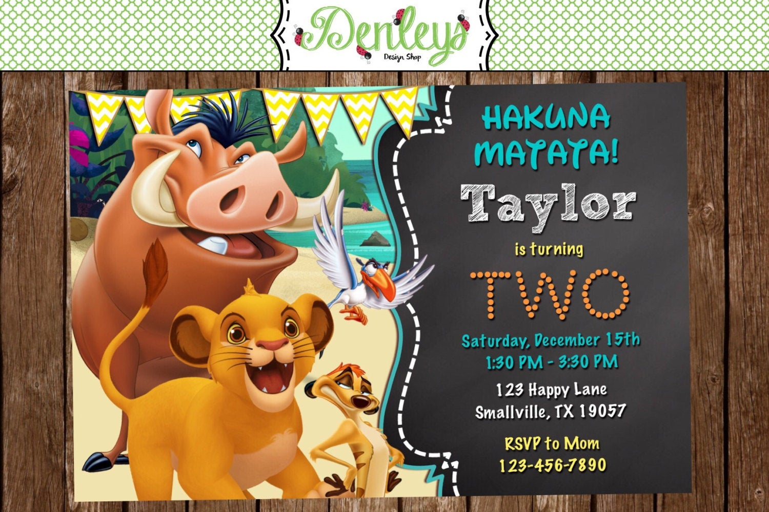 Lion King Birthday Invitation LK01