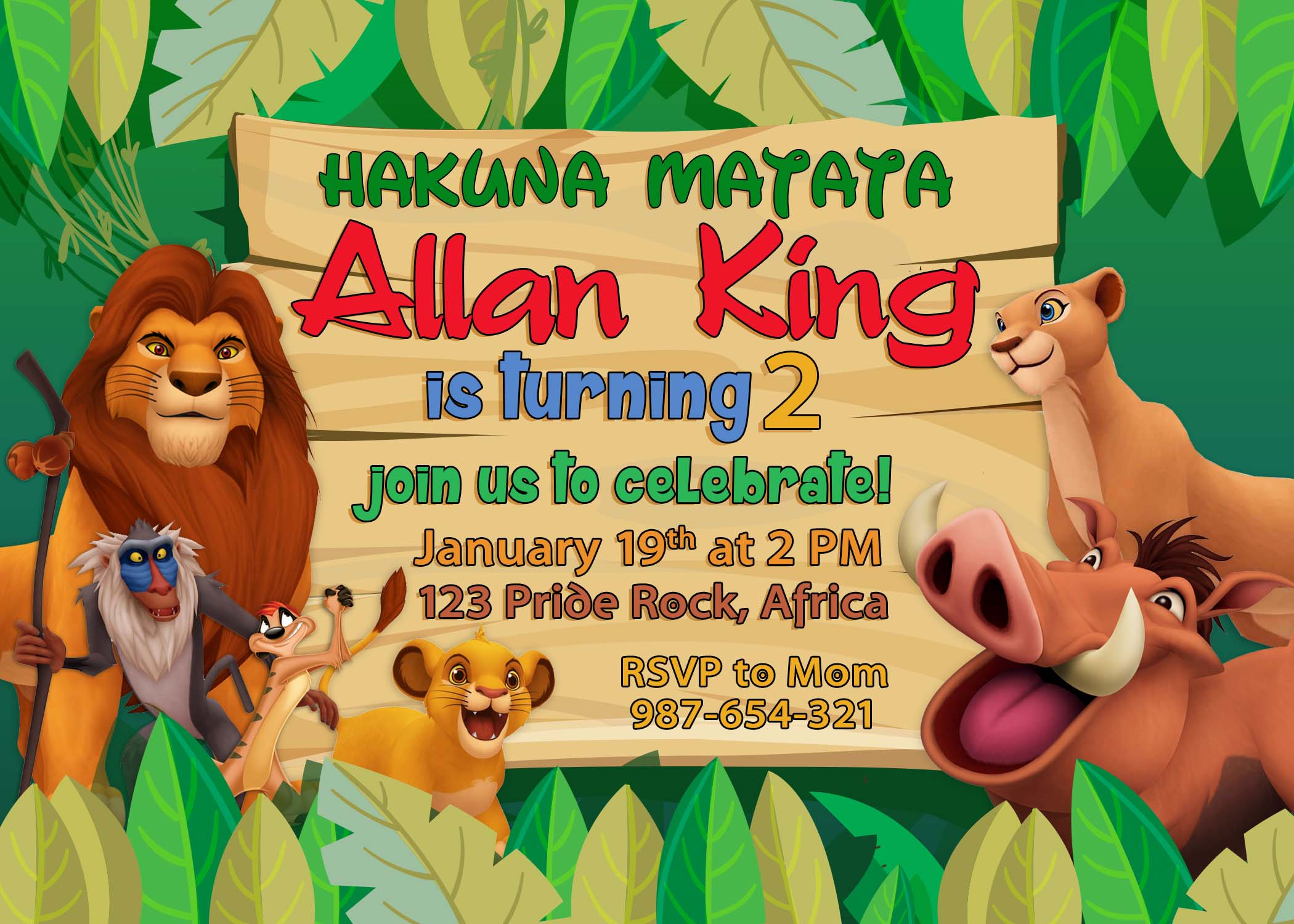 Lion King Birthday Invitations Shilohmidwifery