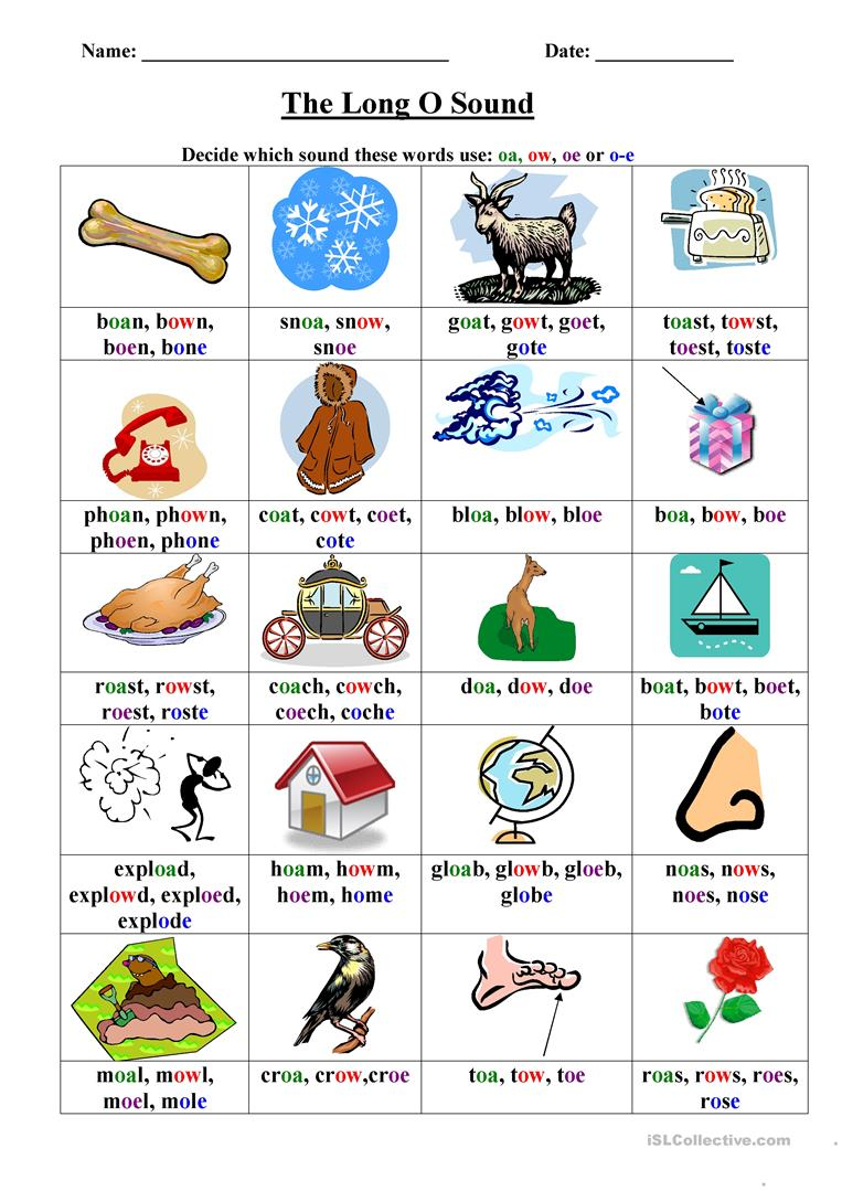 Long O Worksheet English ESL Worksheets For Distance