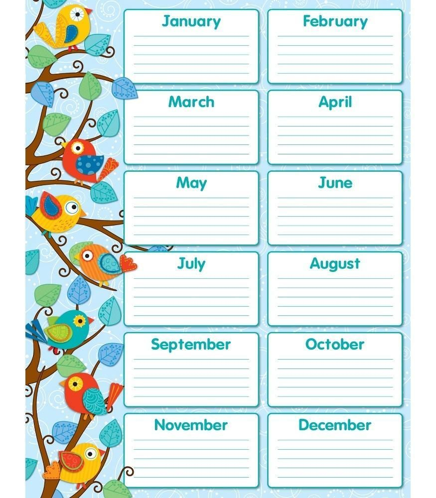 Printable Birthday Chart Printable Chart