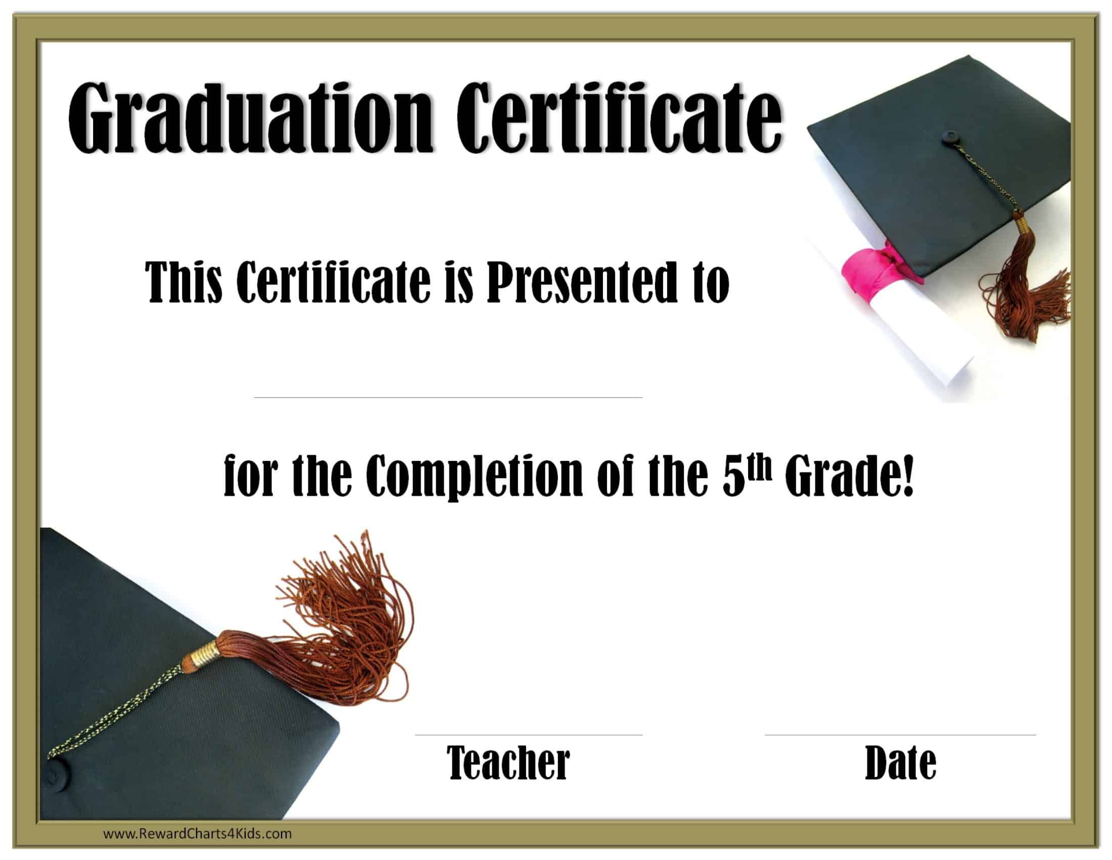 School Graduation Certificates Customize Online With Or 