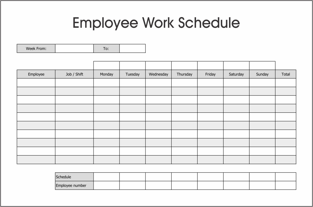 10 Best Free Printable Blank Employee Schedules