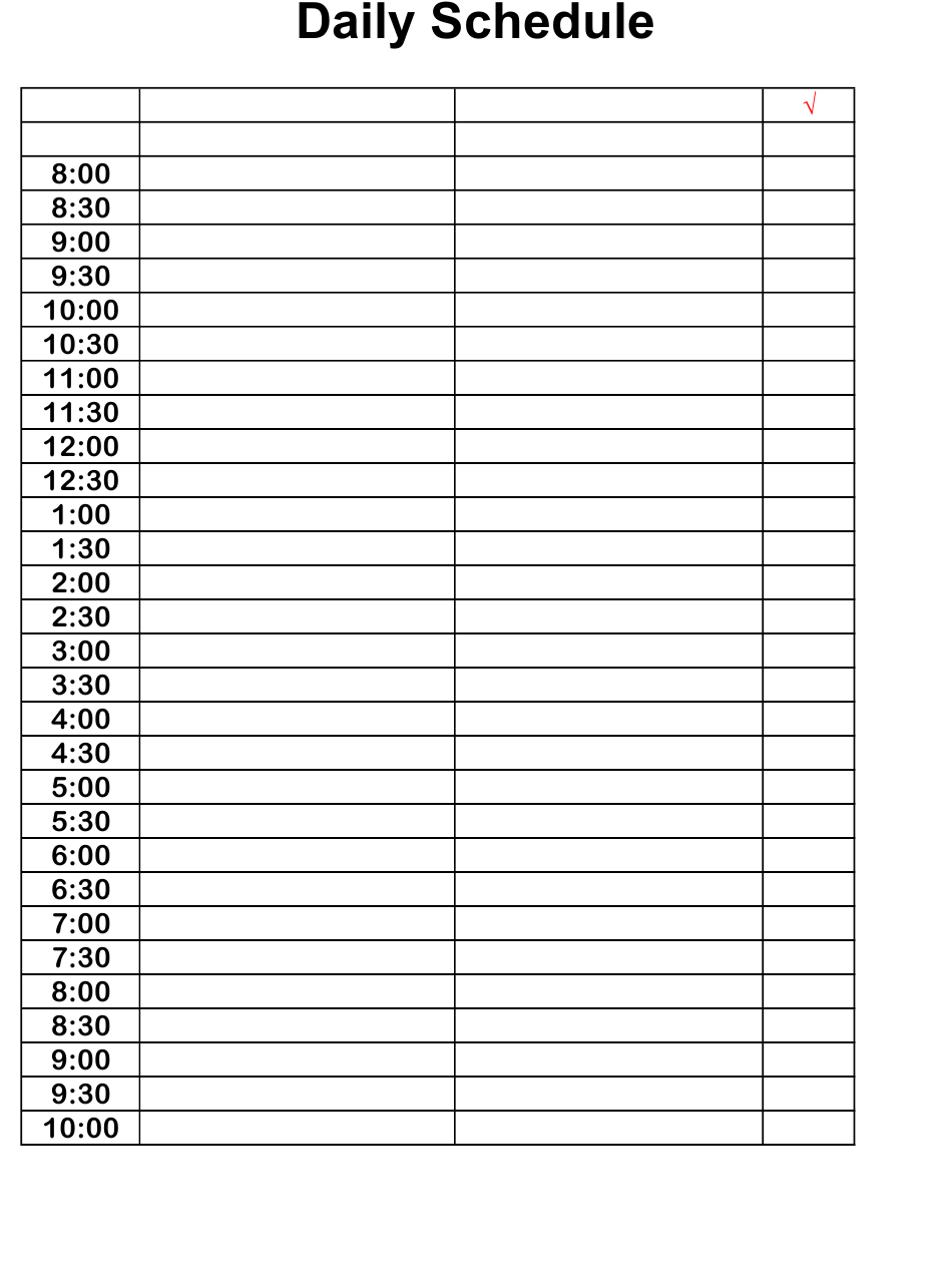 2 Persons Daily Schedule Template Download Printable PDF 