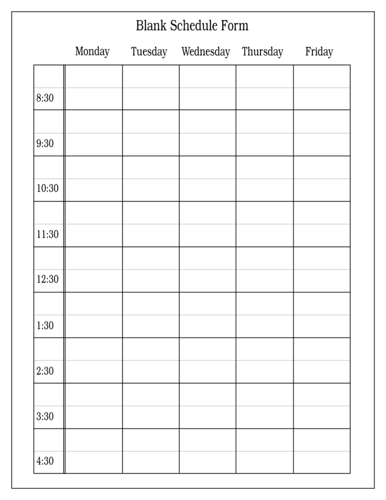 2 Week Schedule Template Printable Calendar Template