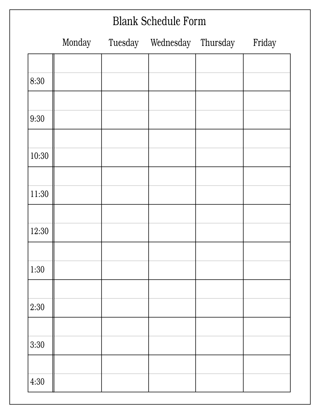 2 Week Schedule Template Printable Calendar Template 